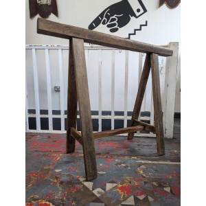 19th Century Solid Oak French Trestle/Hall Stand. Antique/Vintage/Entryway