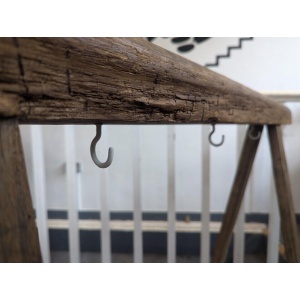 19th Century Solid Oak French Trestle/Hall Stand. Antique/Vintage/Entryway