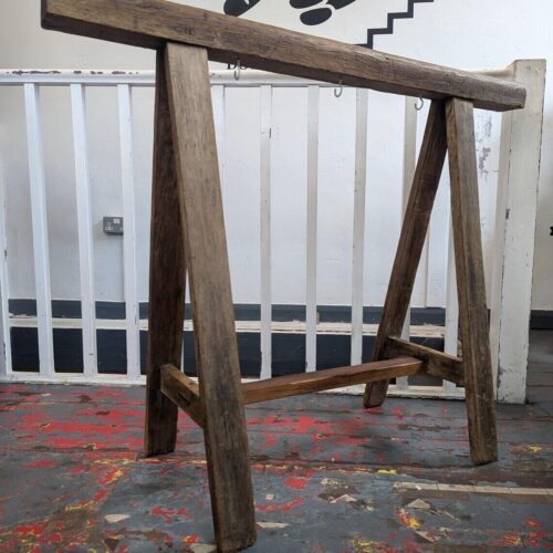 19th Century Solid Oak French Trestle/Hall Stand. Antique/Vintage/Entryway