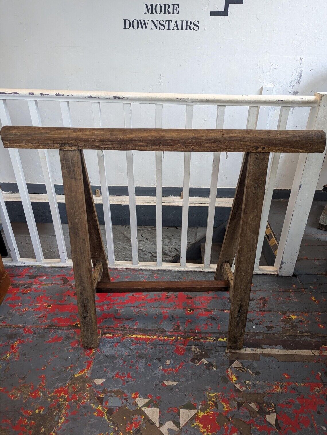 19th Century Solid Oak French Trestle/Hall Stand. Antique/Vintage/Entryway