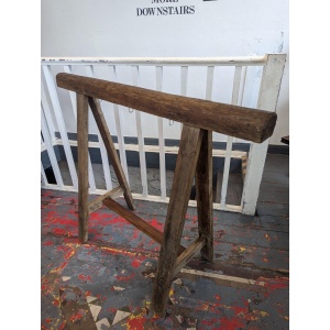 19th Century Solid Oak French Trestle/Hall Stand. Antique/Vintage/Entryway