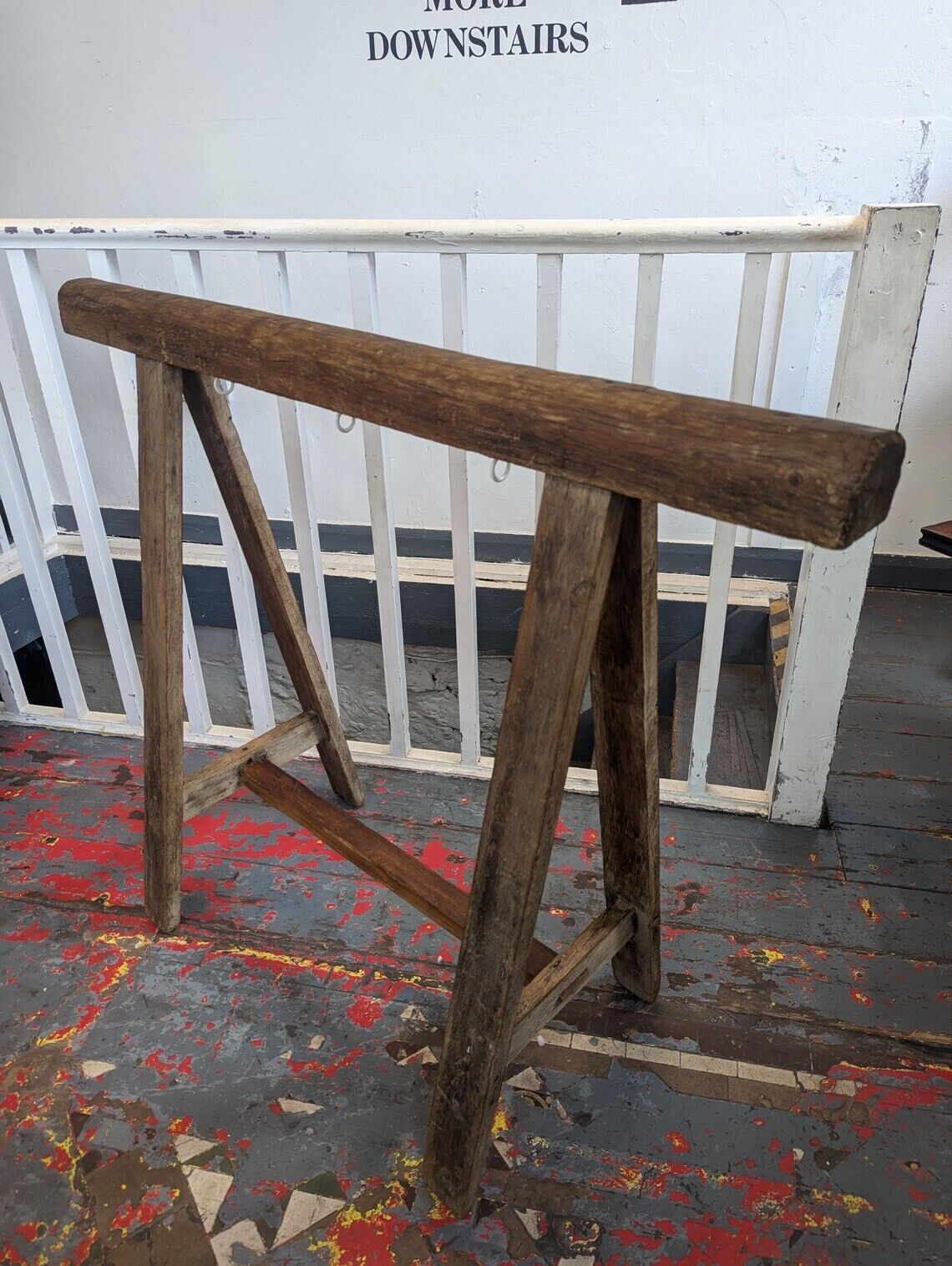 19th Century Solid Oak French Trestle/Hall Stand. Antique/Vintage/Entryway