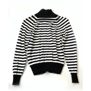 2000s Escada Black White Stripe Cotton Knitwear Cardigan