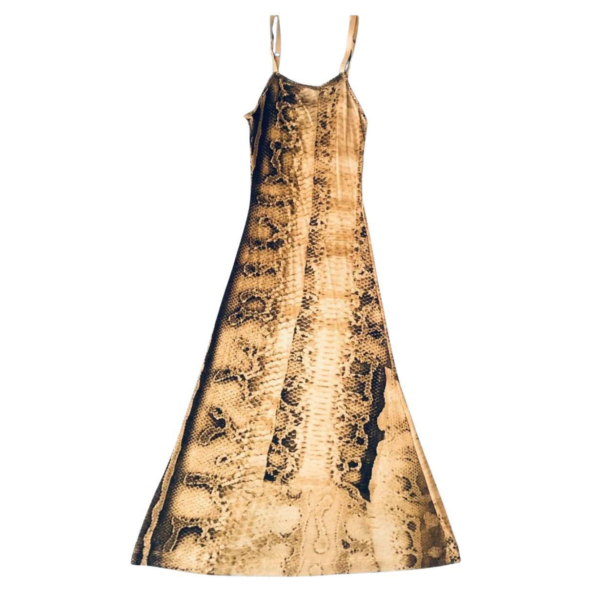 2000s Just Cavalli Snake Print Dress