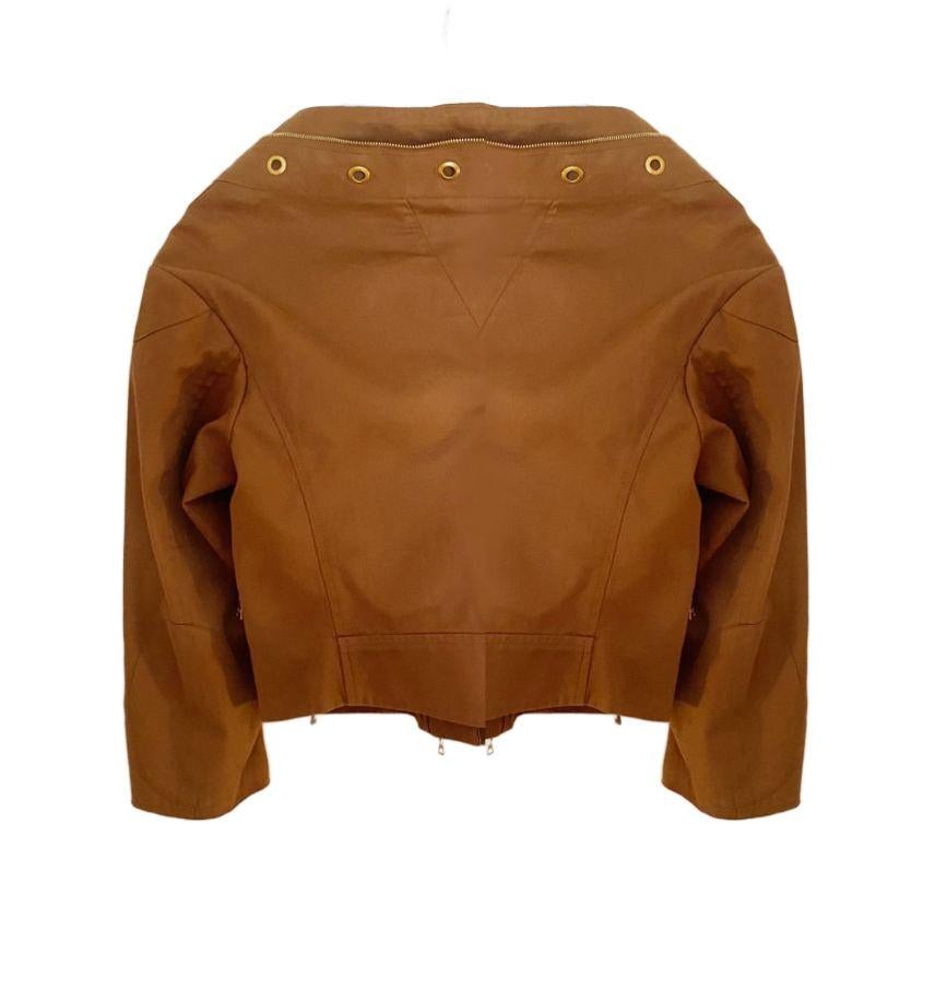 2000s Prada Brown Tobacco Cotton Cropped Jacket