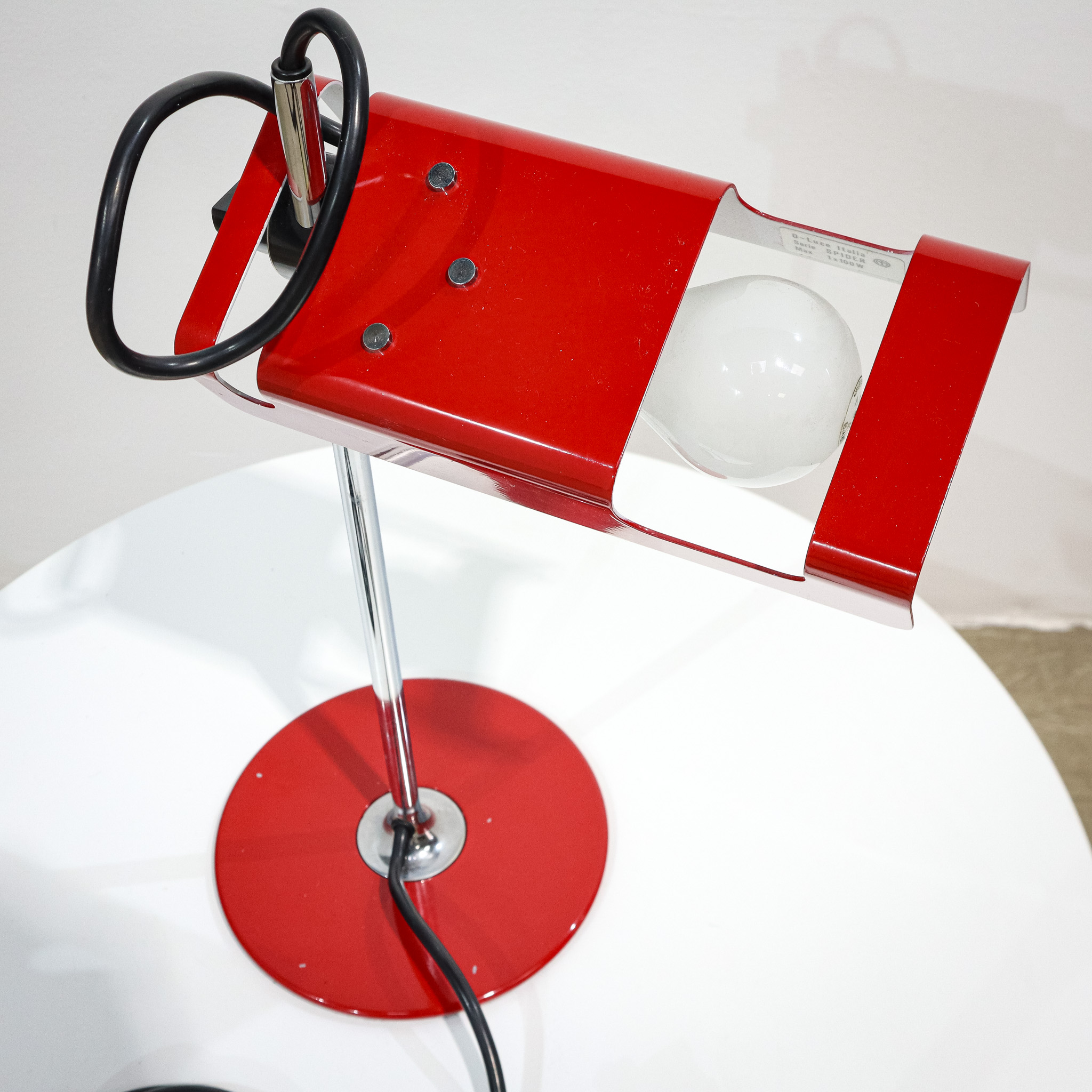 Joe Colombo Spider Table Lamp in Red