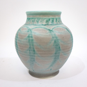 Large Royal Lancastrian Green Vase