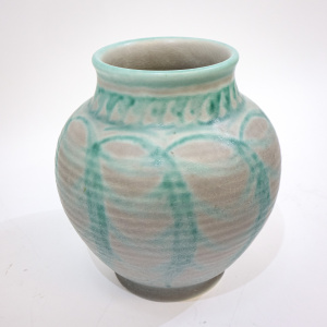 Large Royal Lancastrian Green Vase