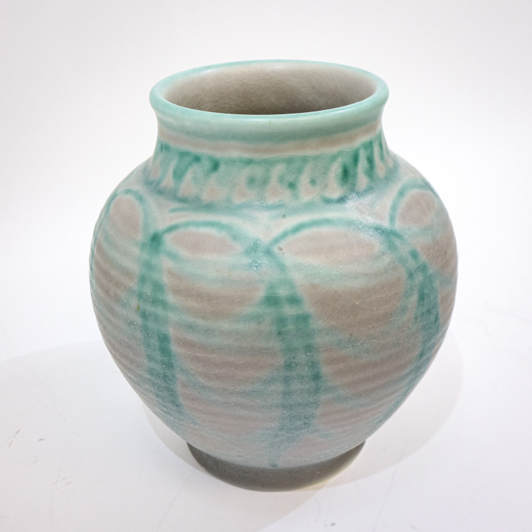 Large Royal Lancastrian Green Vase