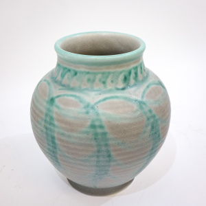 Large Royal Lancastrian Green Vase
