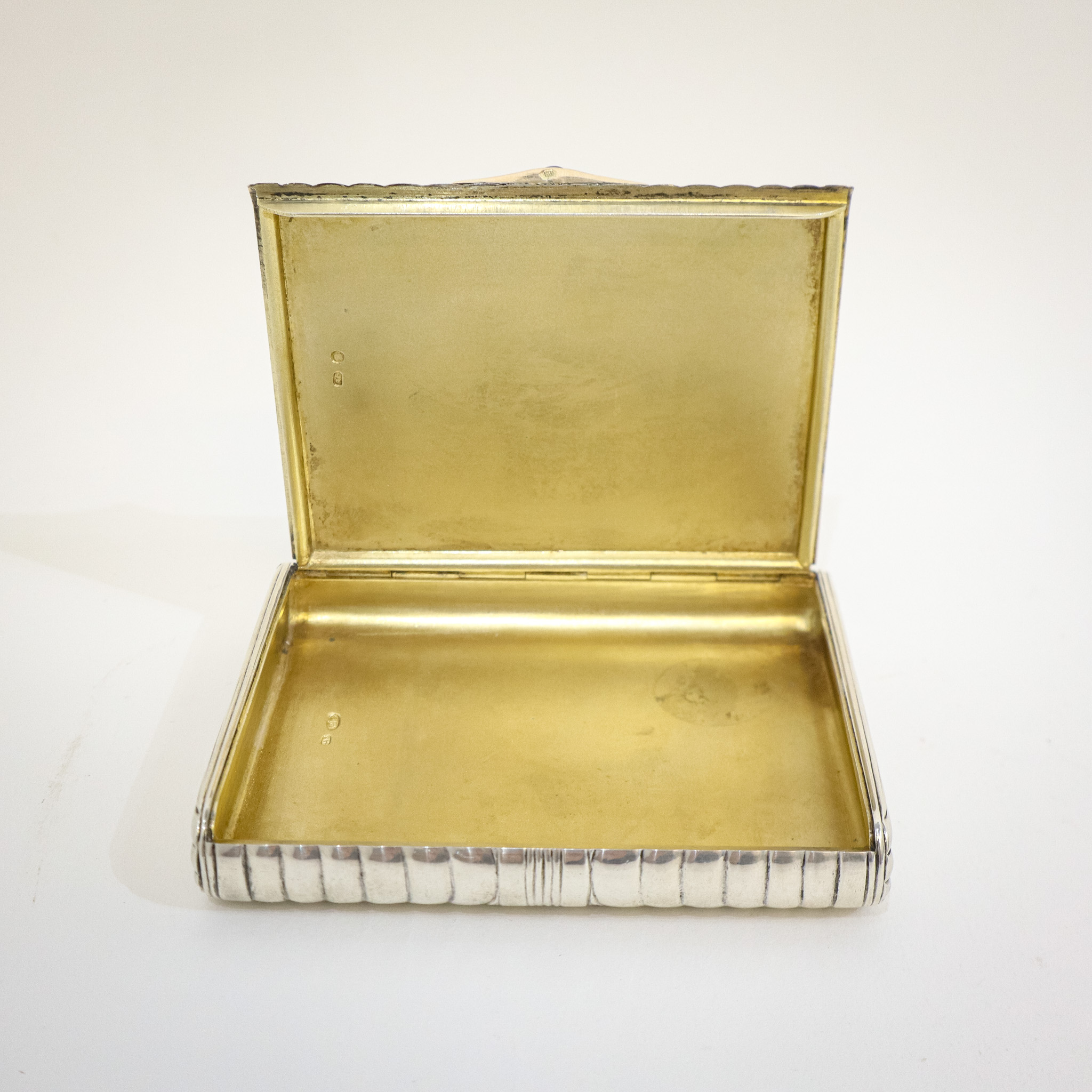 Art Deco Silver & 14 CT Gold Cigarette Case