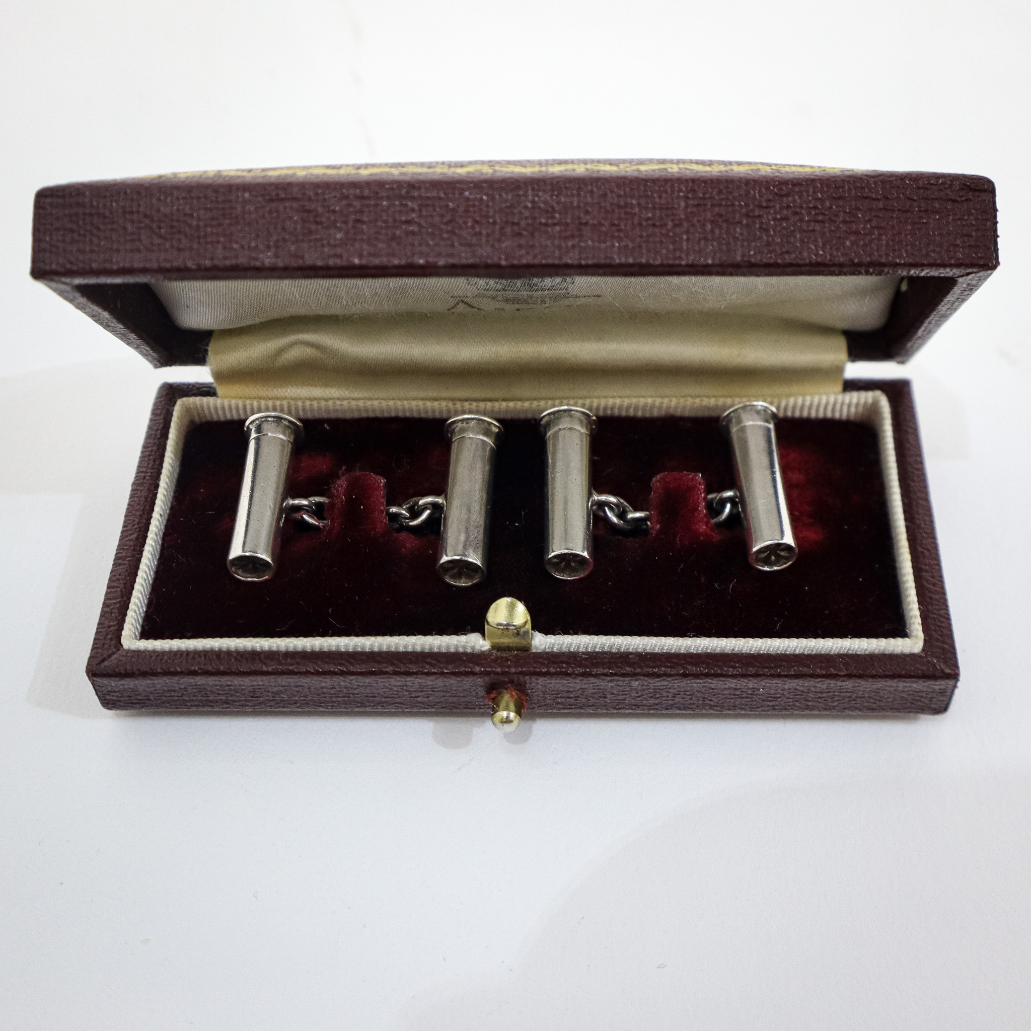 Cased Asprey Silver Cufflinks