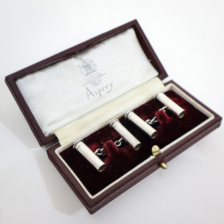 Cased Asprey Silver Cufflinks - Image 7