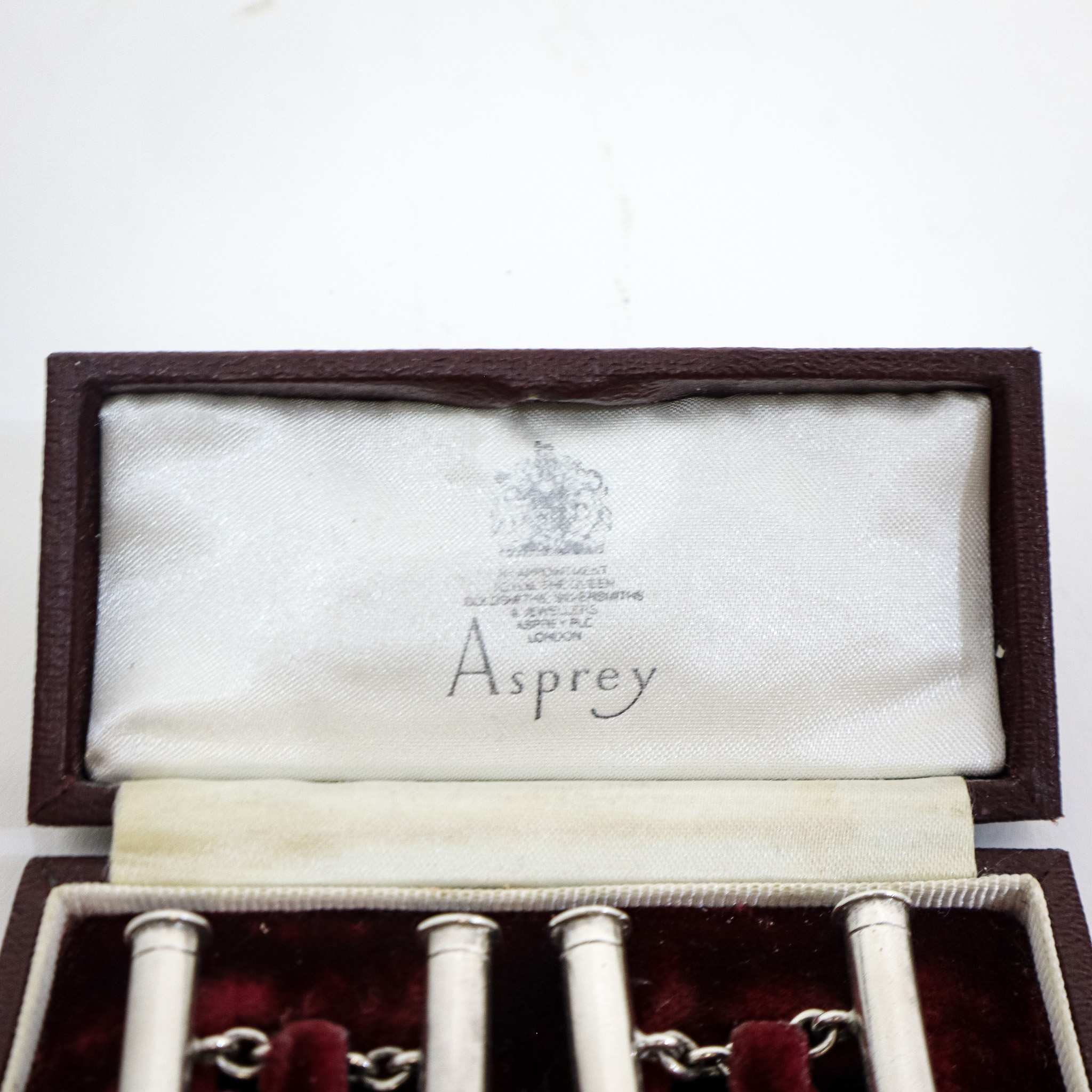 Cased Asprey Silver Cufflinks