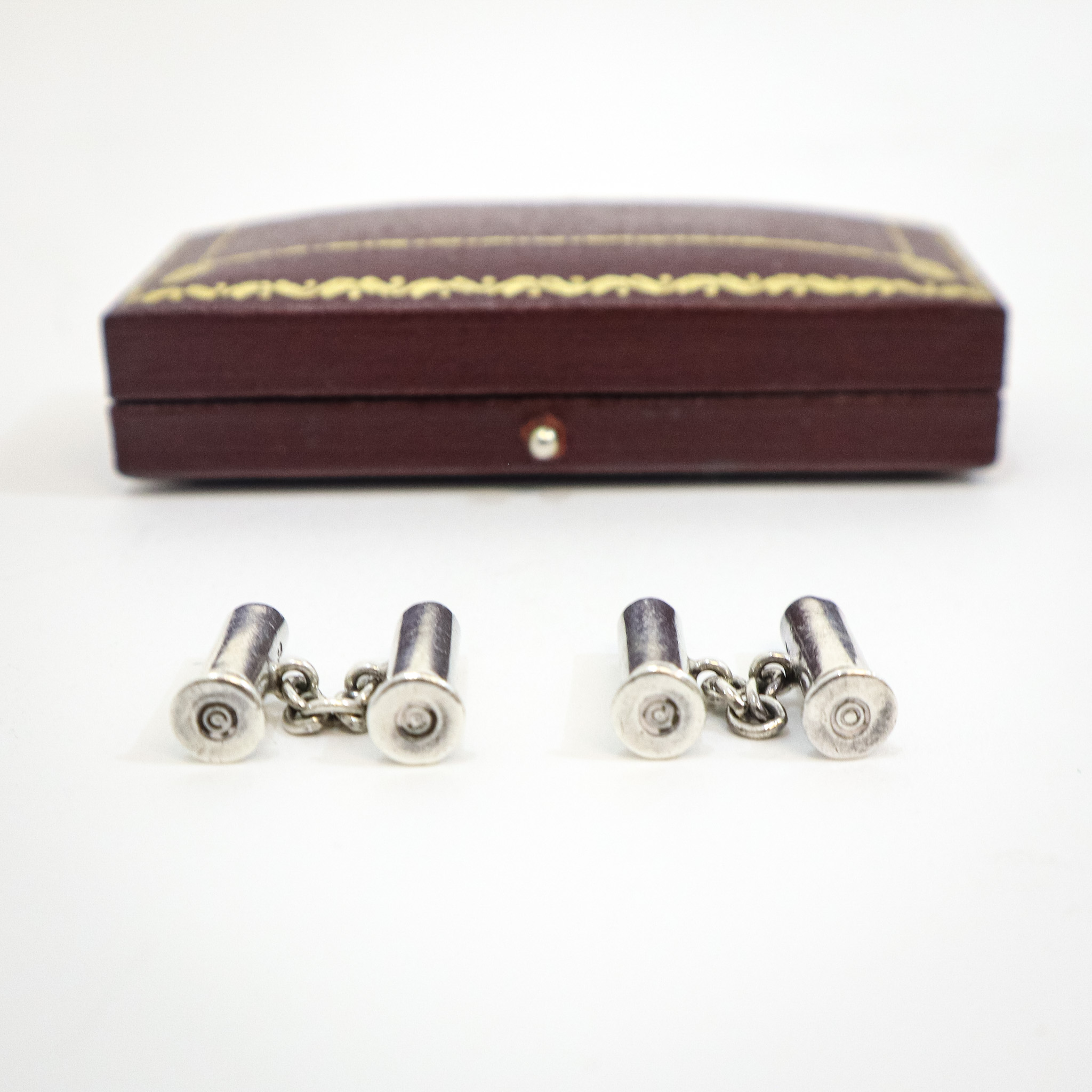 Cased Asprey Silver Cufflinks