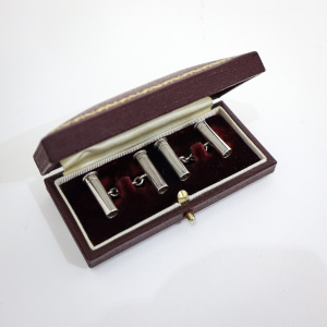 Cased Asprey Silver Cufflinks