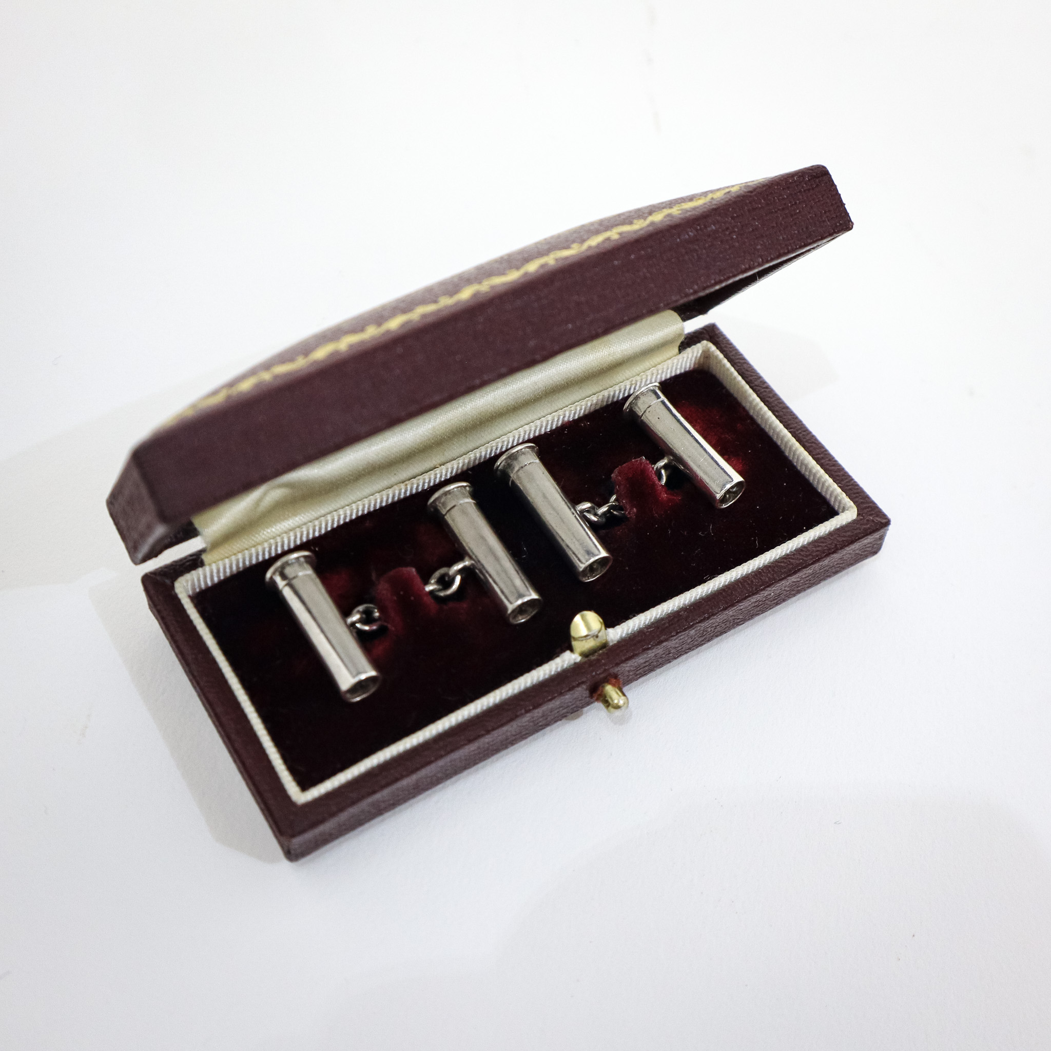 Cased Asprey Silver Cufflinks