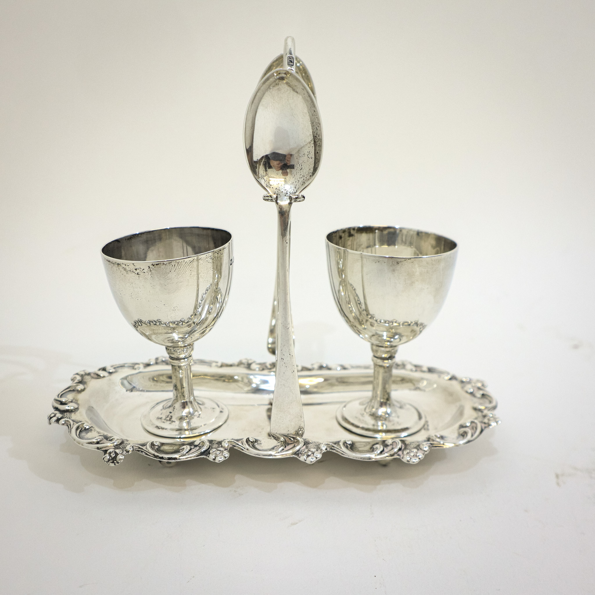 Edwardian Silver Egg Cup Set