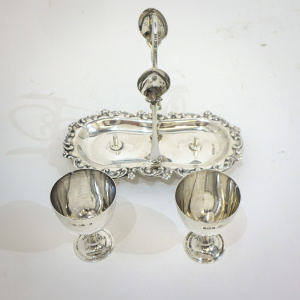 Edwardian Silver Egg Cup Set