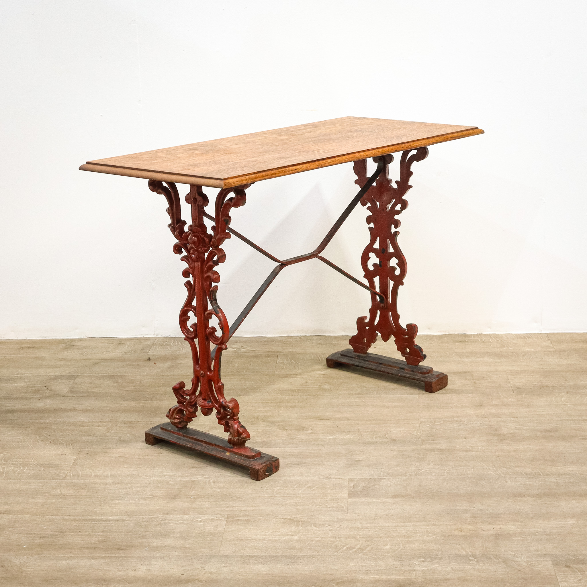 Victorian Cast Iron Table with Wooden Top