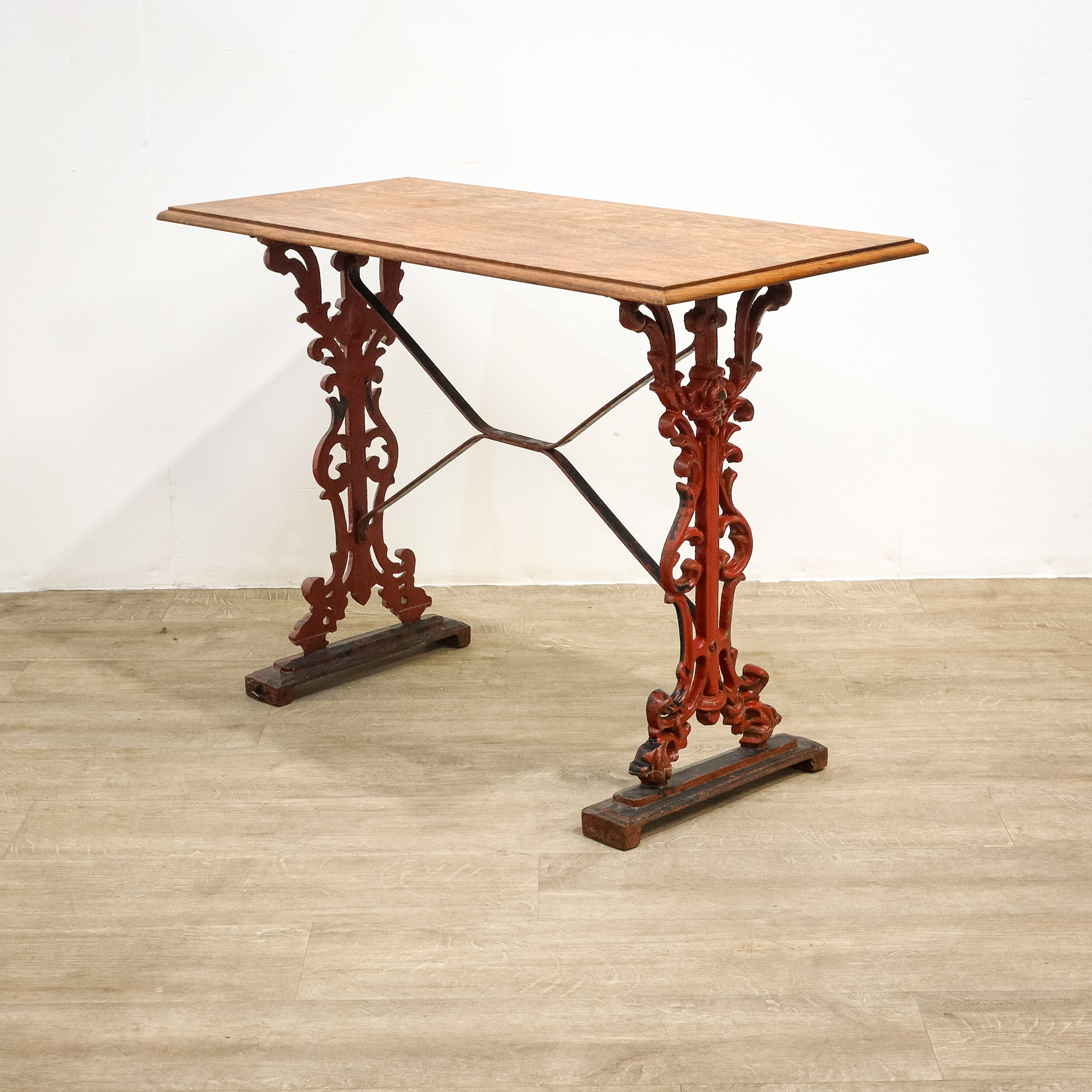 Victorian Cast Iron Table with Wooden Top