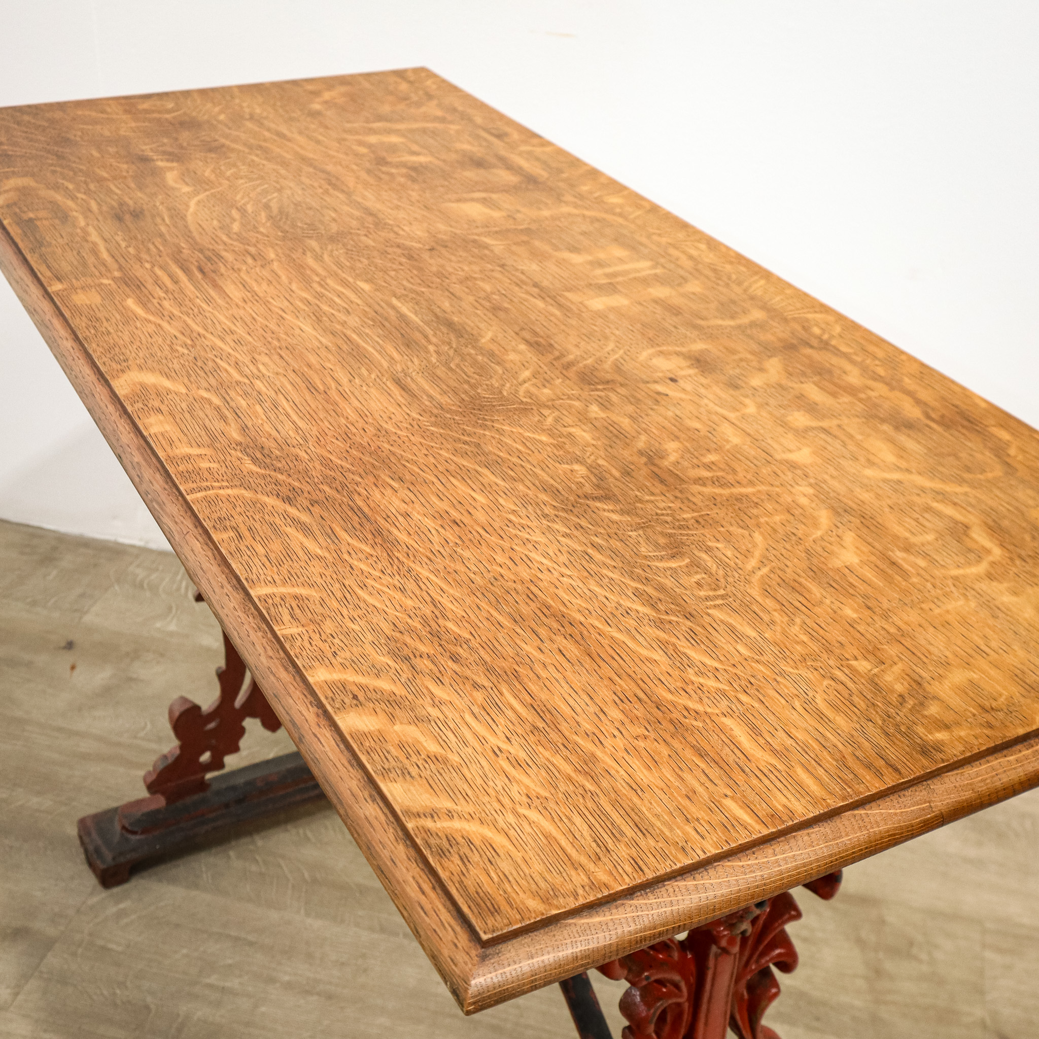 Victorian Cast Iron Table with Wooden Top