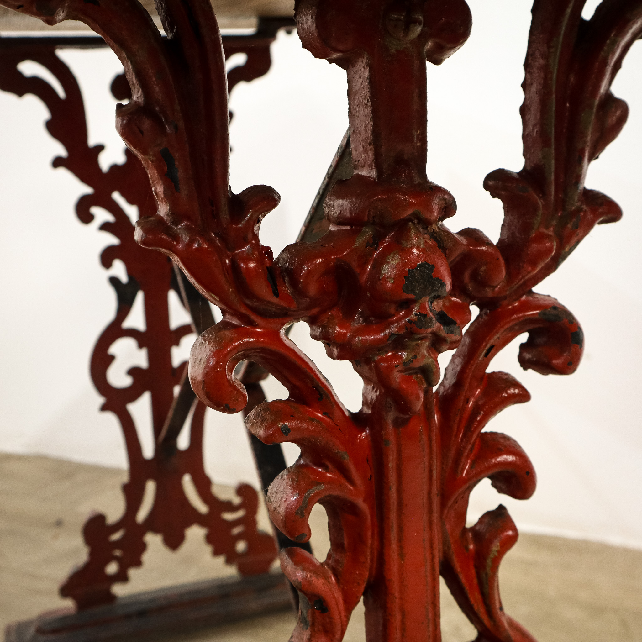Victorian Cast Iron Table with Wooden Top