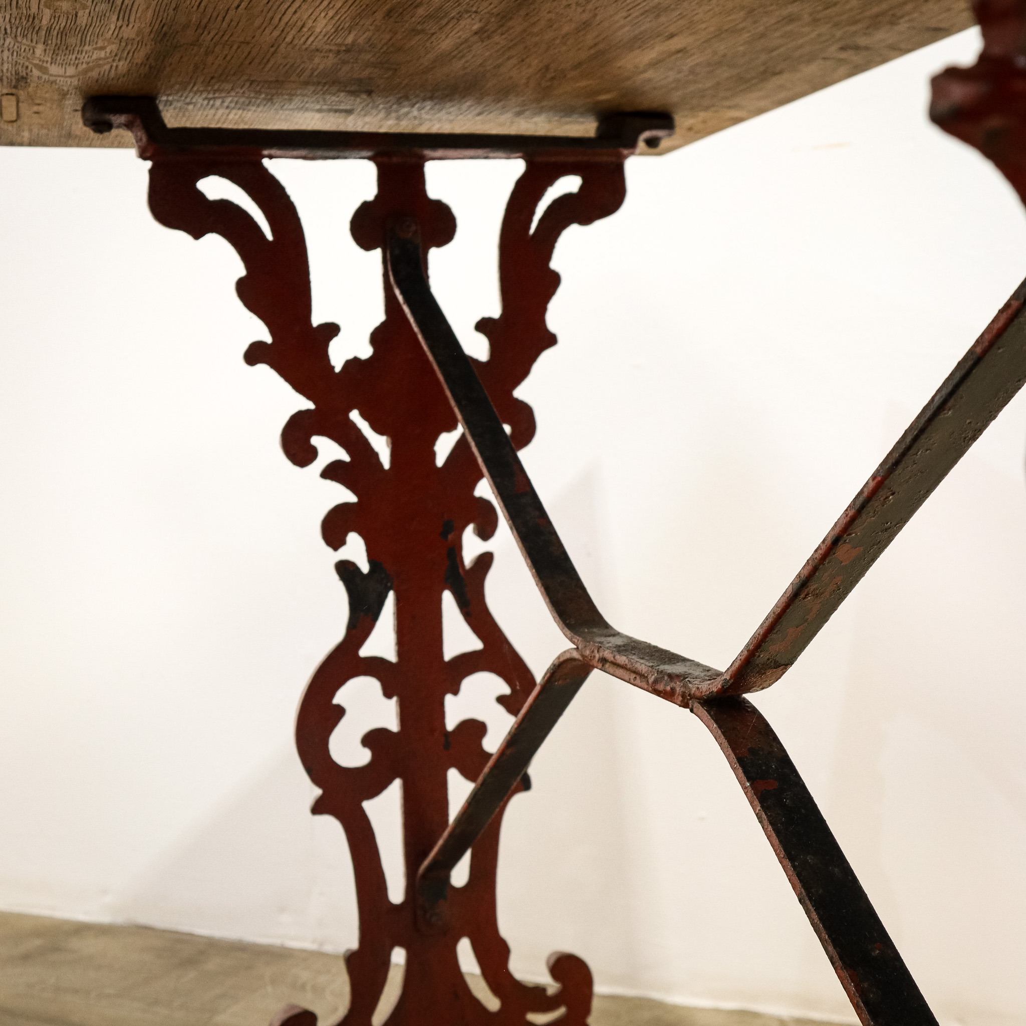 Victorian Cast Iron Table with Wooden Top