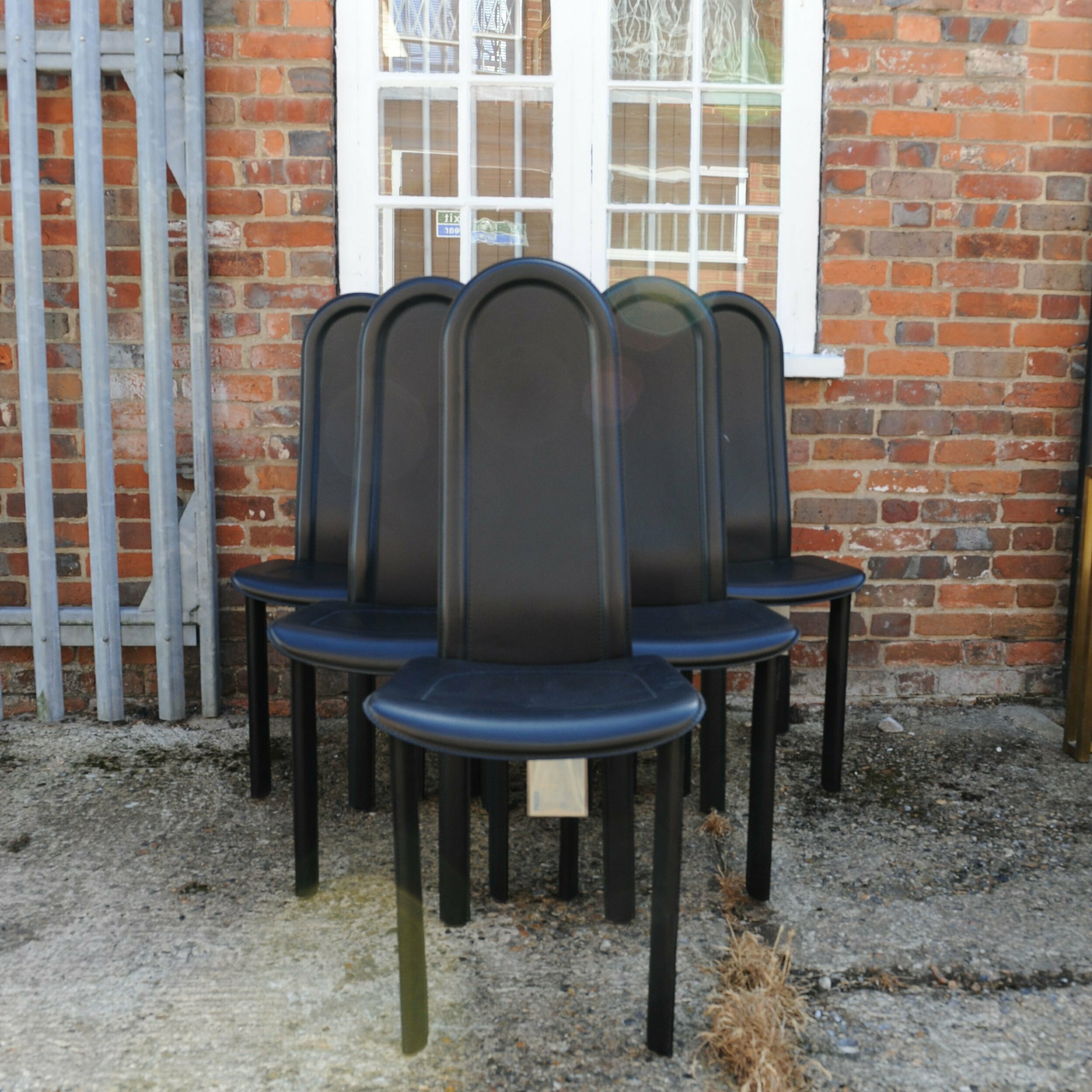 Black Leather Dining Chairs By Artedi, 1980s, Set Of 6