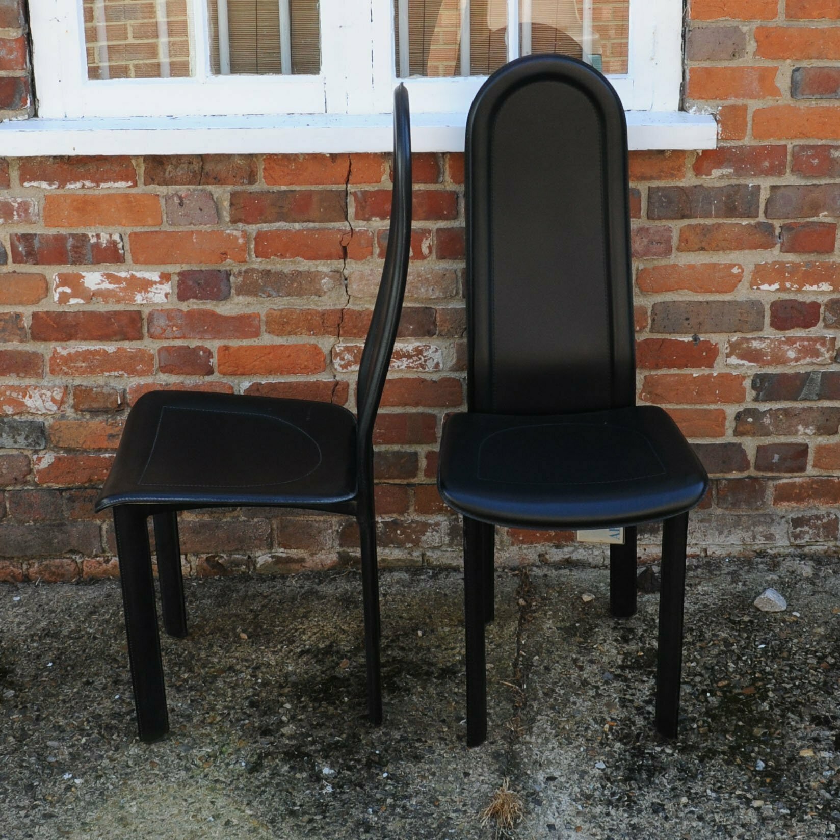 Black Leather Dining Chairs By Artedi, 1980s, Set Of 6