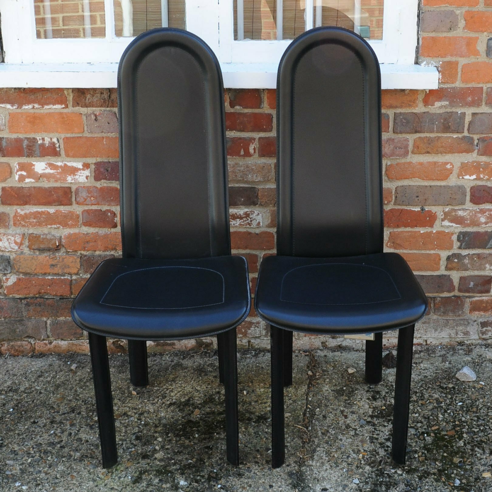 Black Leather Dining Chairs By Artedi, 1980s, Set Of 6