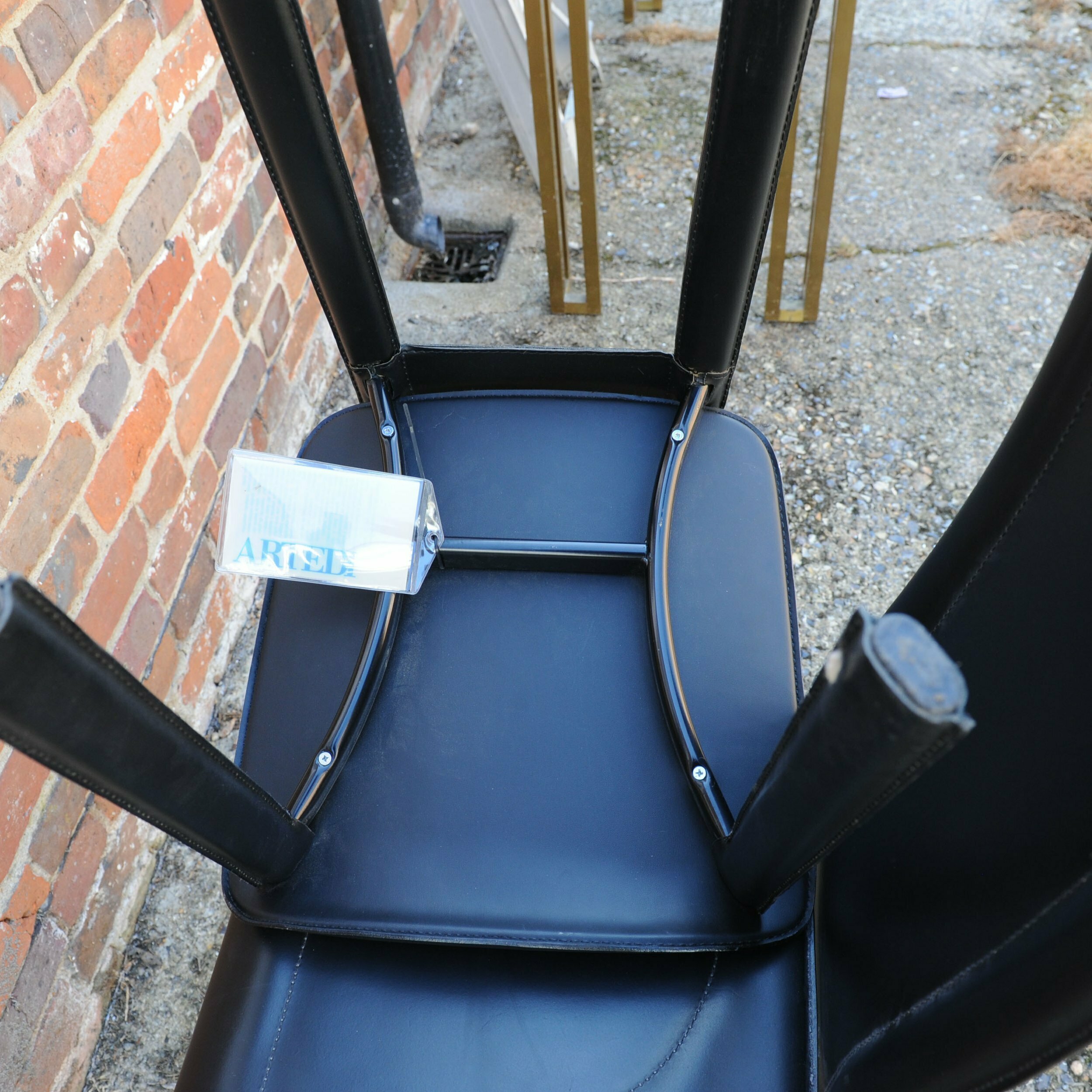 Black Leather Dining Chairs By Artedi, 1980s, Set Of 6