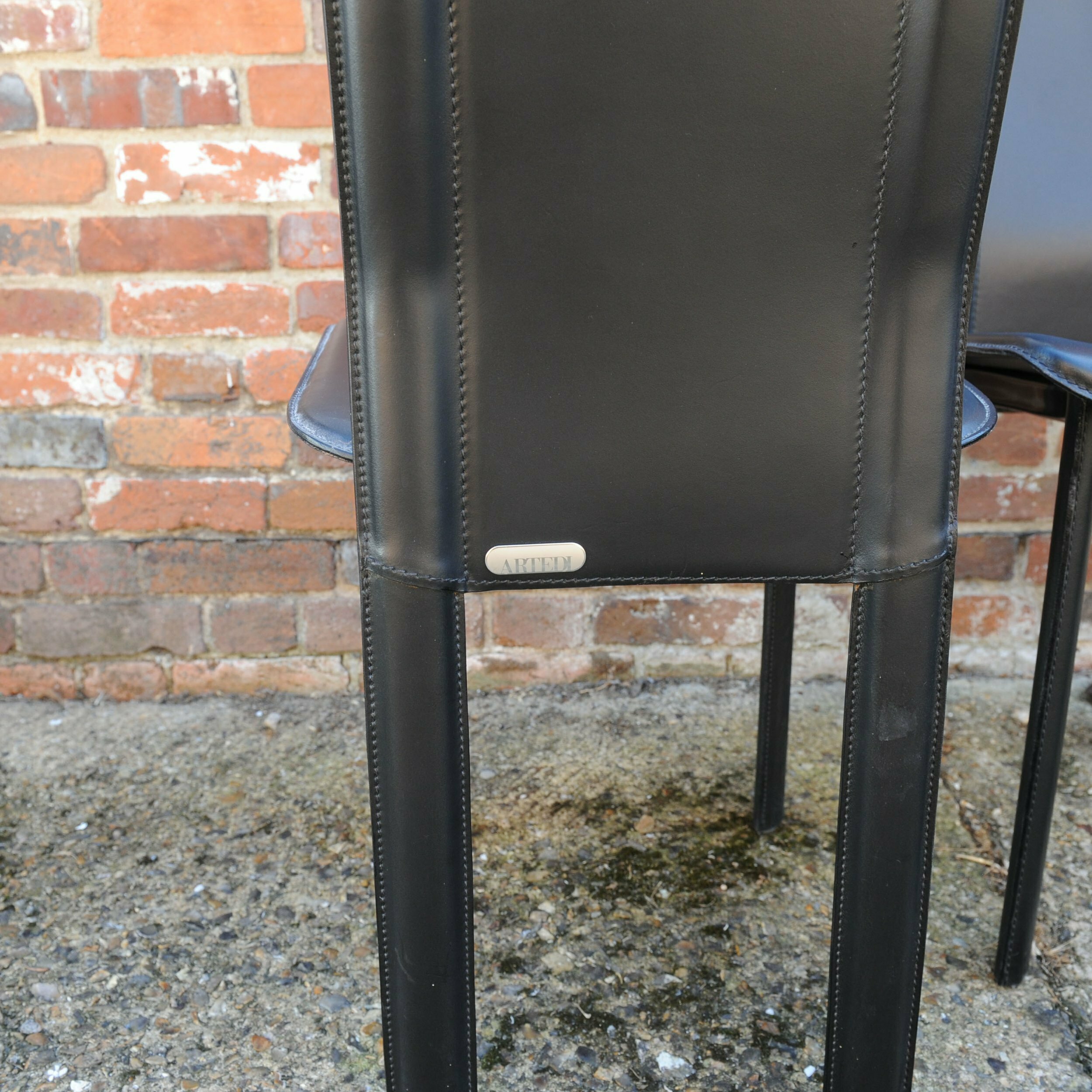Black Leather Dining Chairs By Artedi, 1980s, Set Of 6