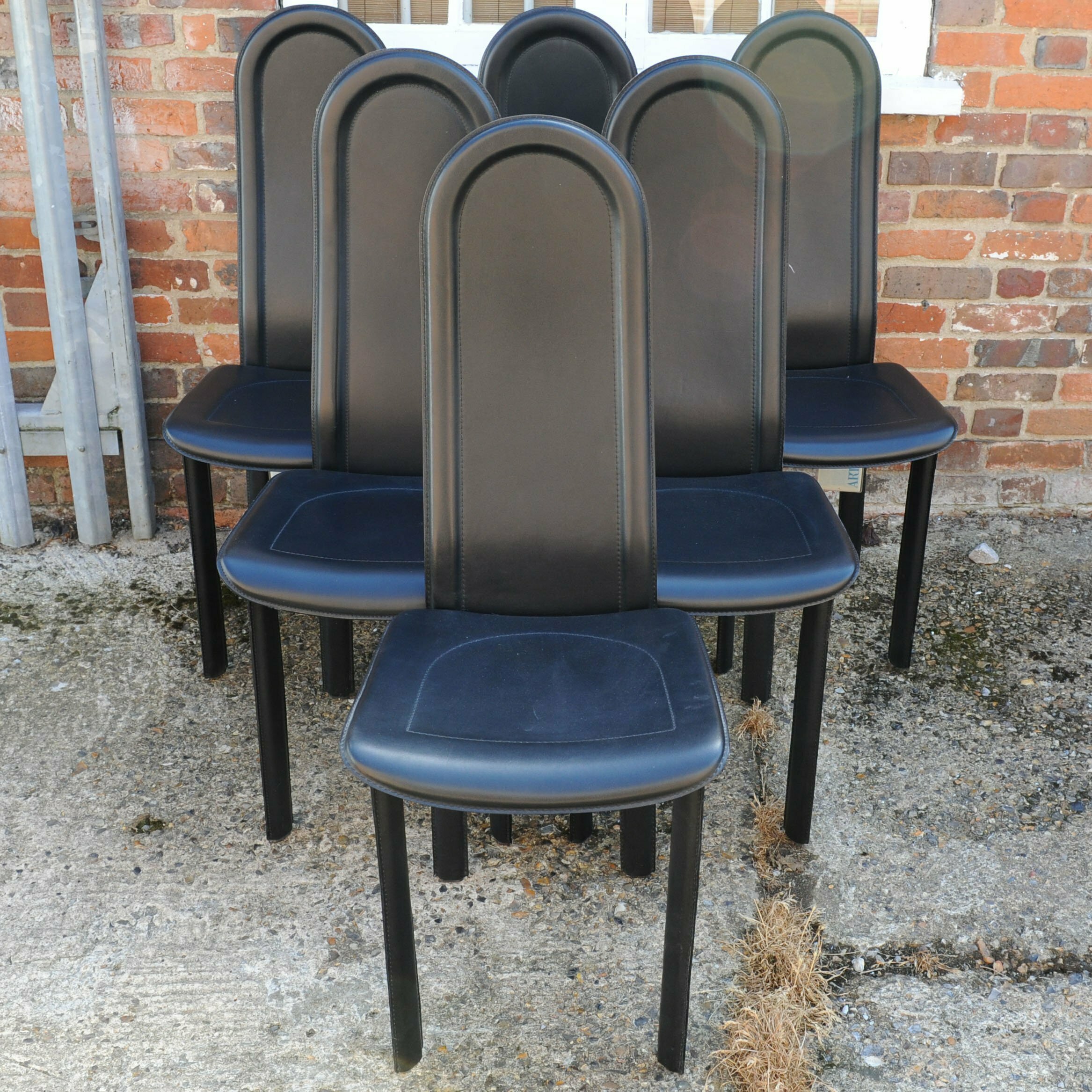 Black Leather Dining Chairs By Artedi, 1980s, Set Of 6