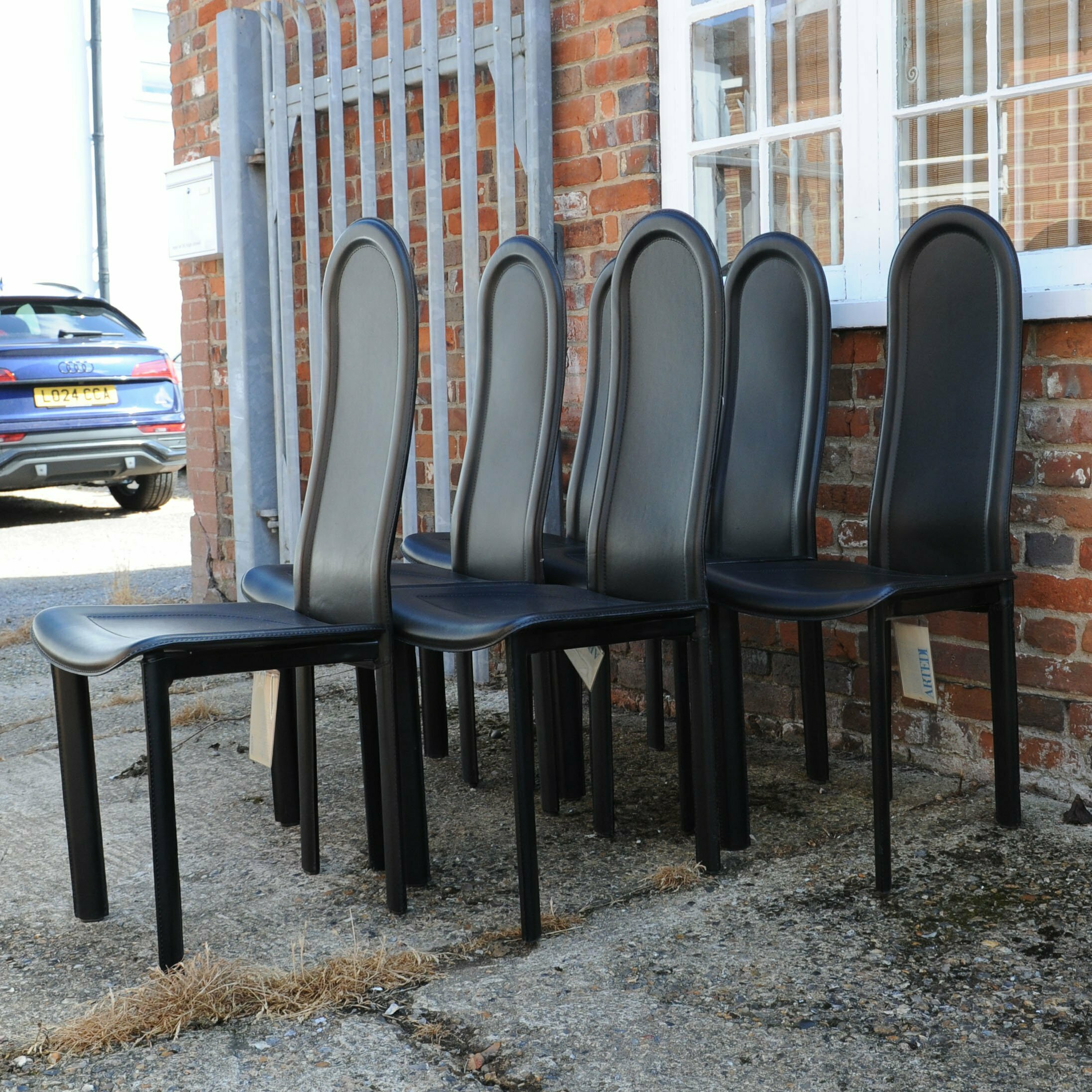 Black Leather Dining Chairs By Artedi, 1980s, Set Of 6