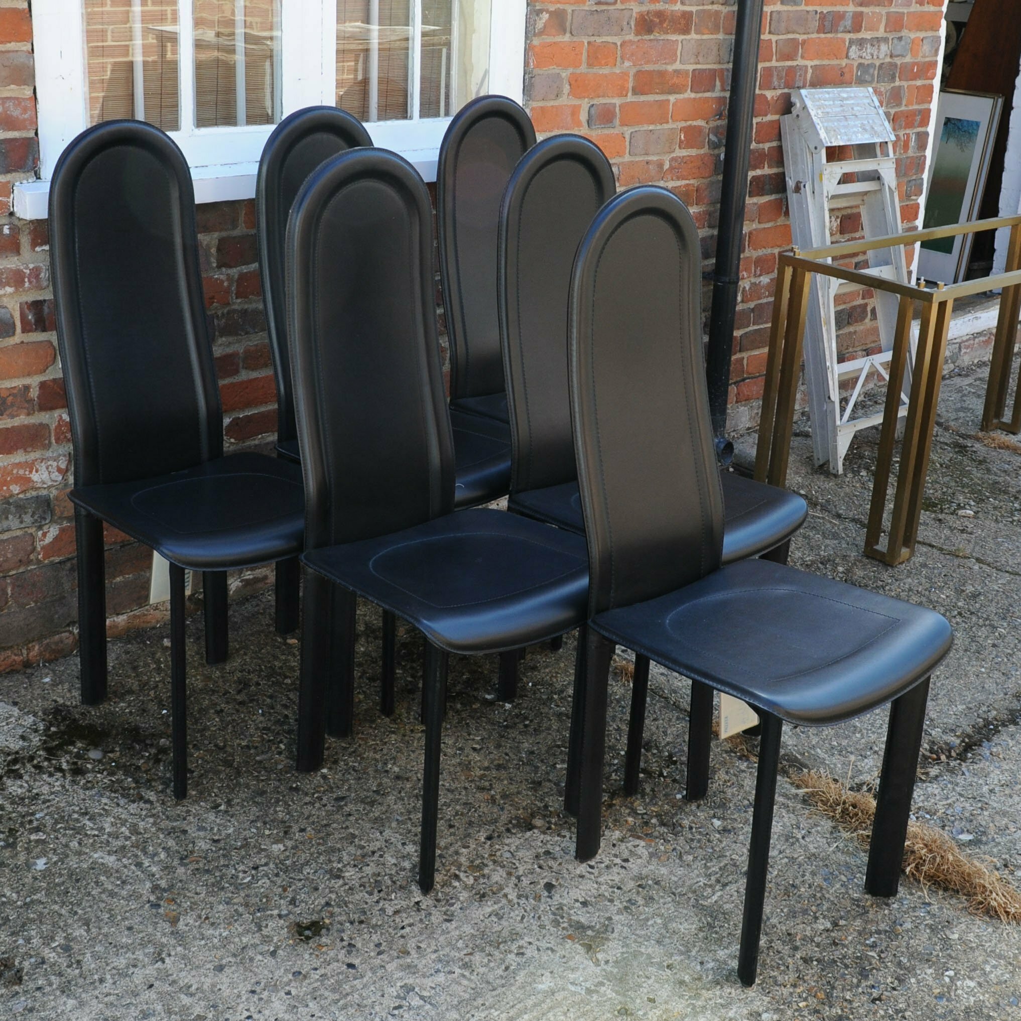 Black Leather Dining Chairs By Artedi, 1980s, Set Of 6