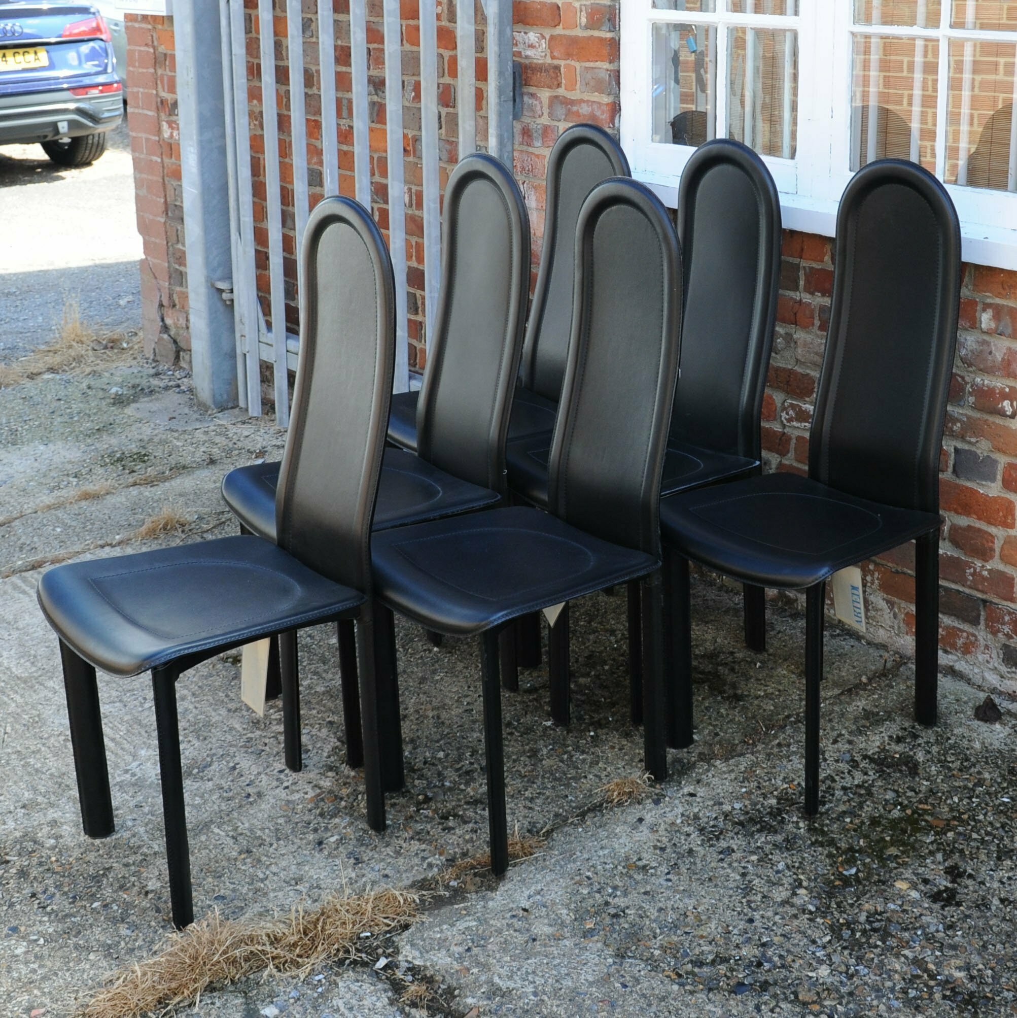 Black Leather Dining Chairs By Artedi, 1980s, Set Of 6