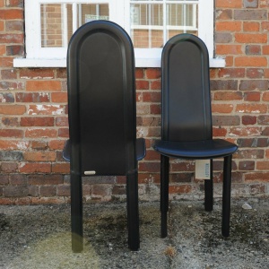 Black Leather Dining Chairs By Artedi, 1980s, Set Of 6