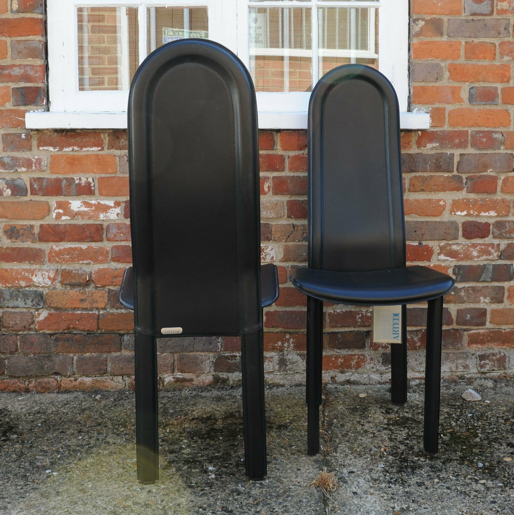 Black Leather Dining Chairs By Artedi, 1980s, Set Of 6
