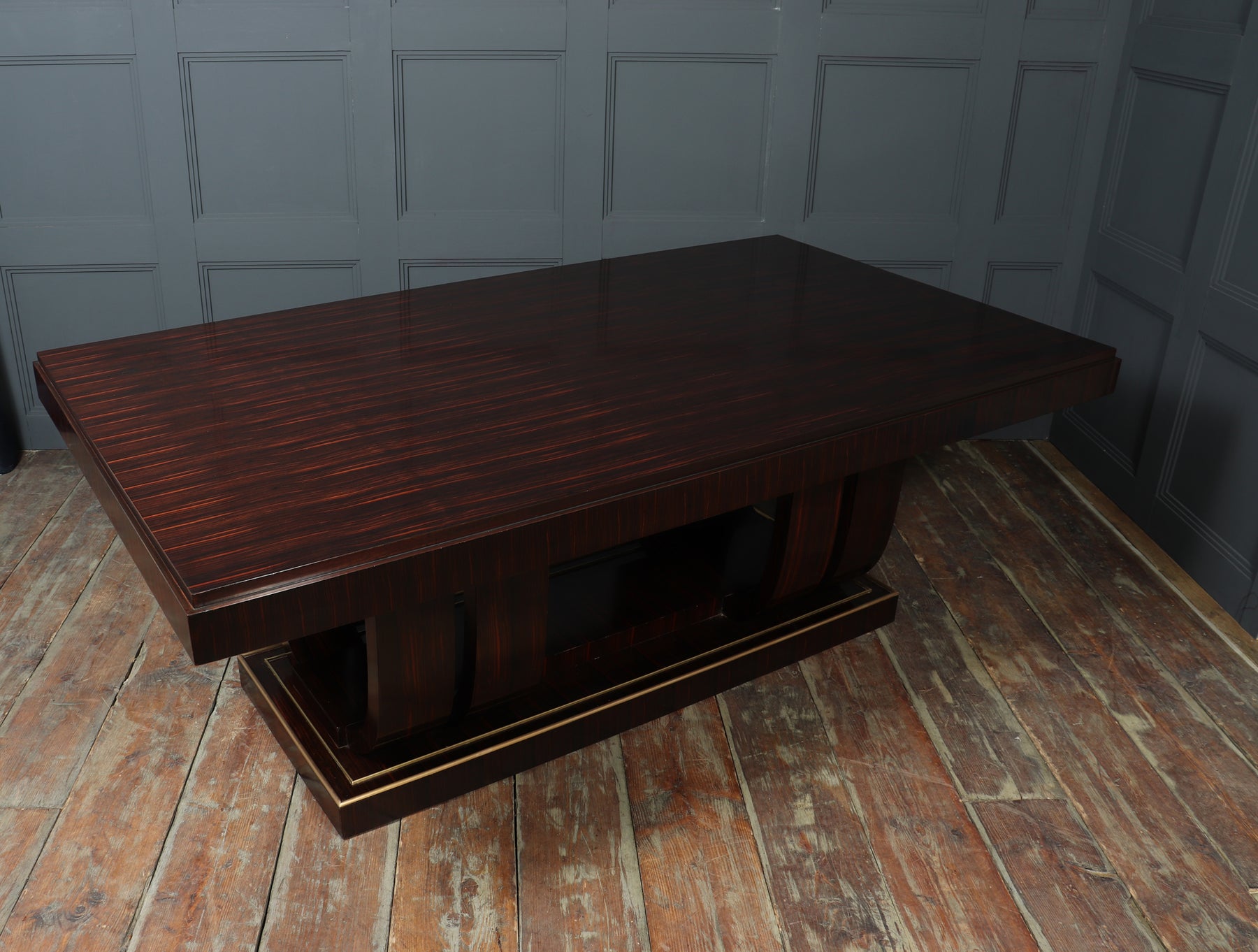Stunning French Art Deco Macassar Ebony Dining Table