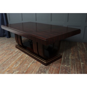 Stunning French Art Deco Macassar Ebony Dining Table