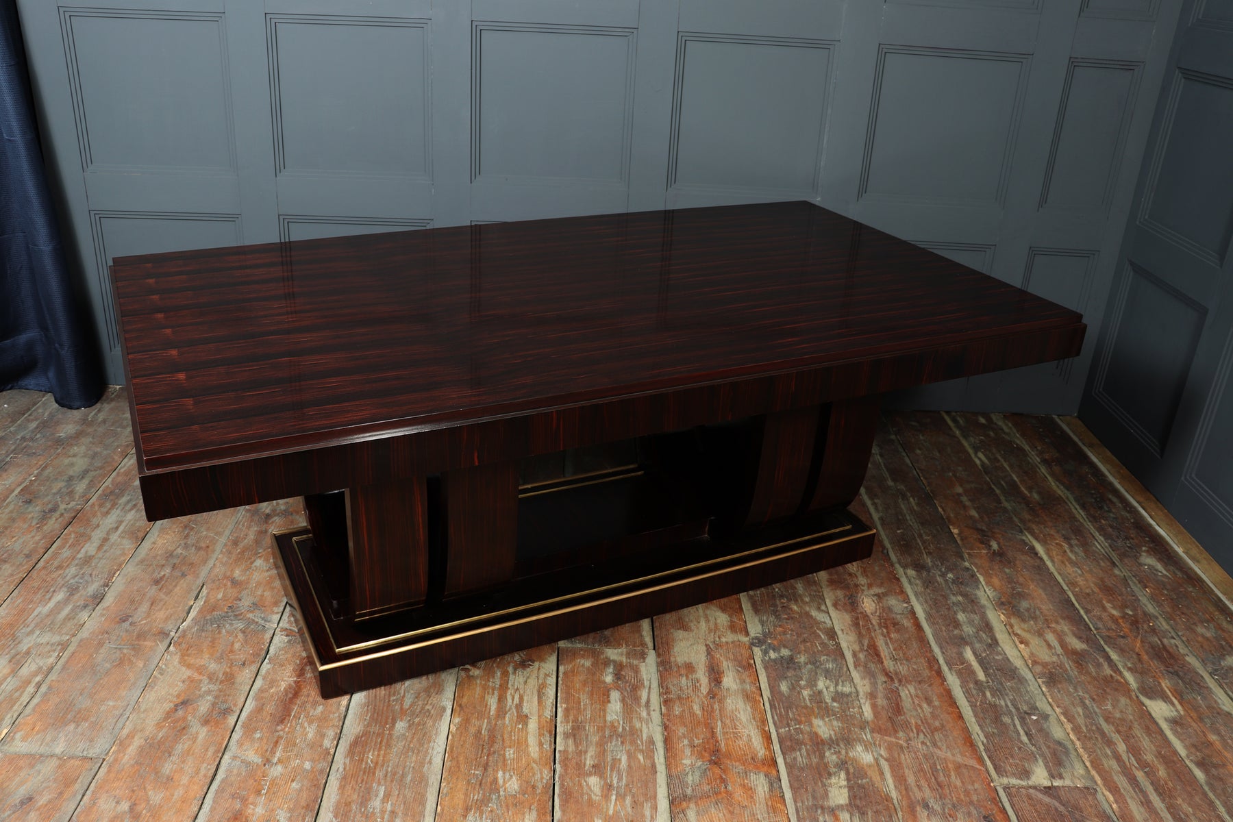 Stunning French Art Deco Macassar Ebony Dining Table