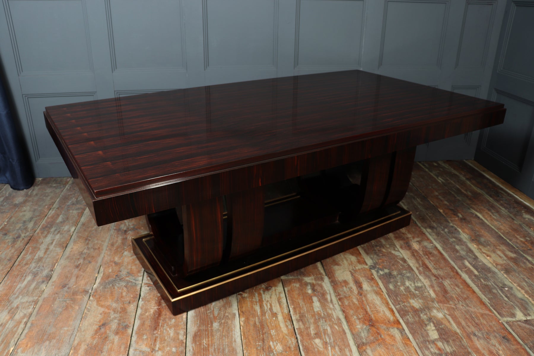 Stunning French Art Deco Macassar Ebony Dining Table