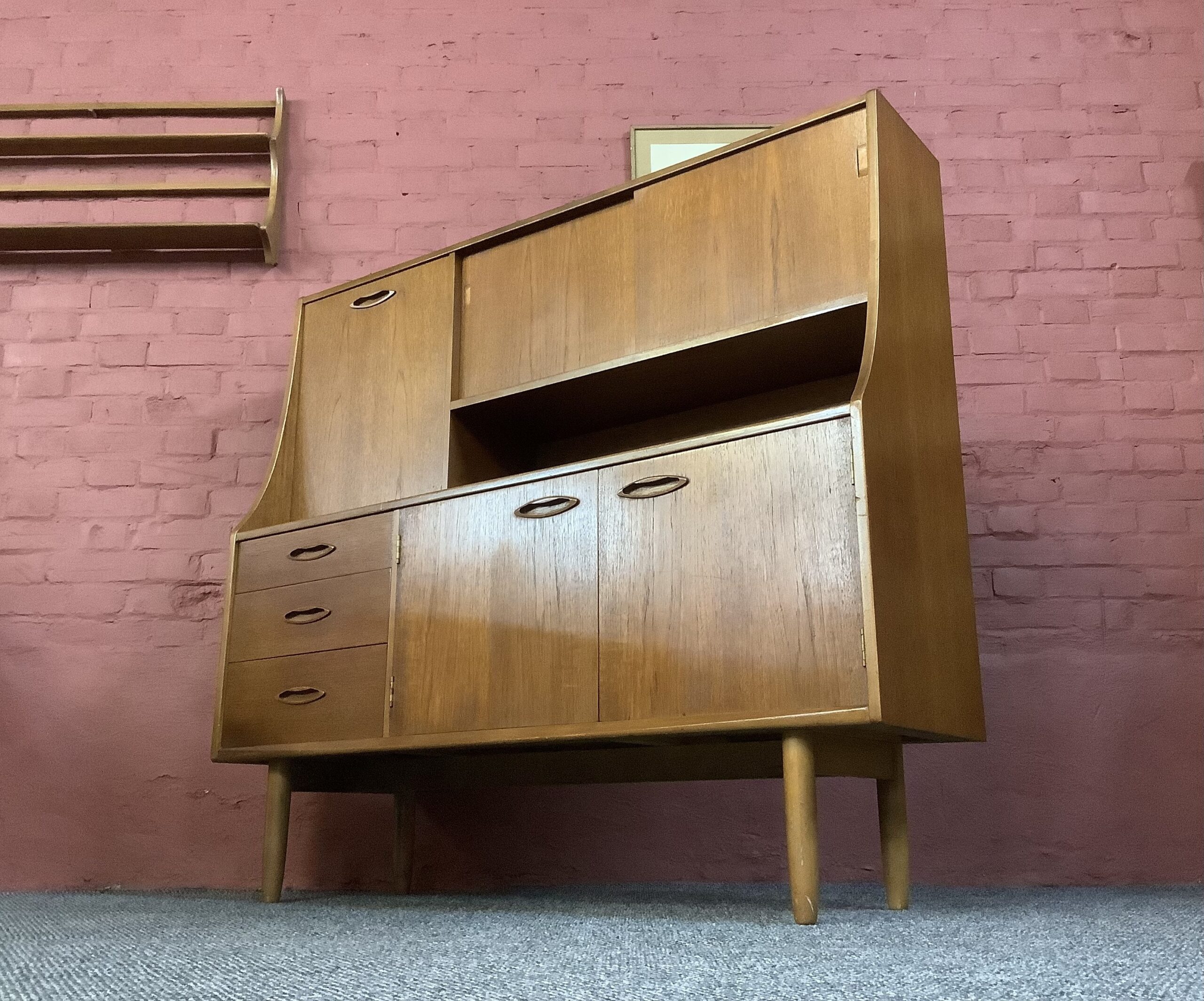 Jentique Mid Century High Sideboard In Teak.