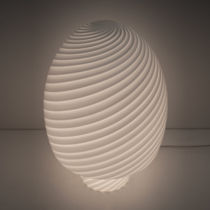 Venini Style Mid-Century Modern Italian Murano Glass Mushroom Table Lamp, 1970s