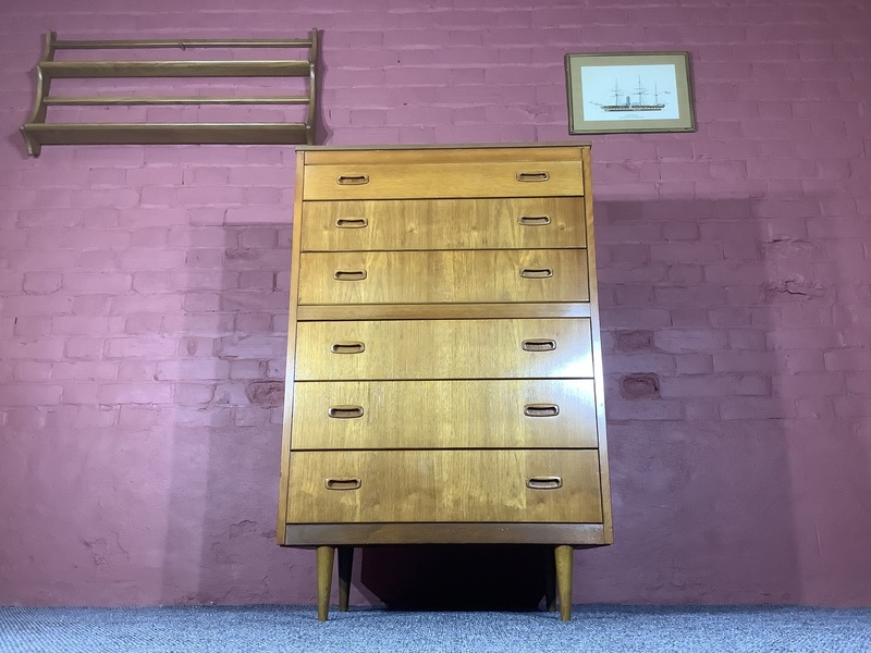 Lebus Mid Century Chest Of Six Drawers In Teak
