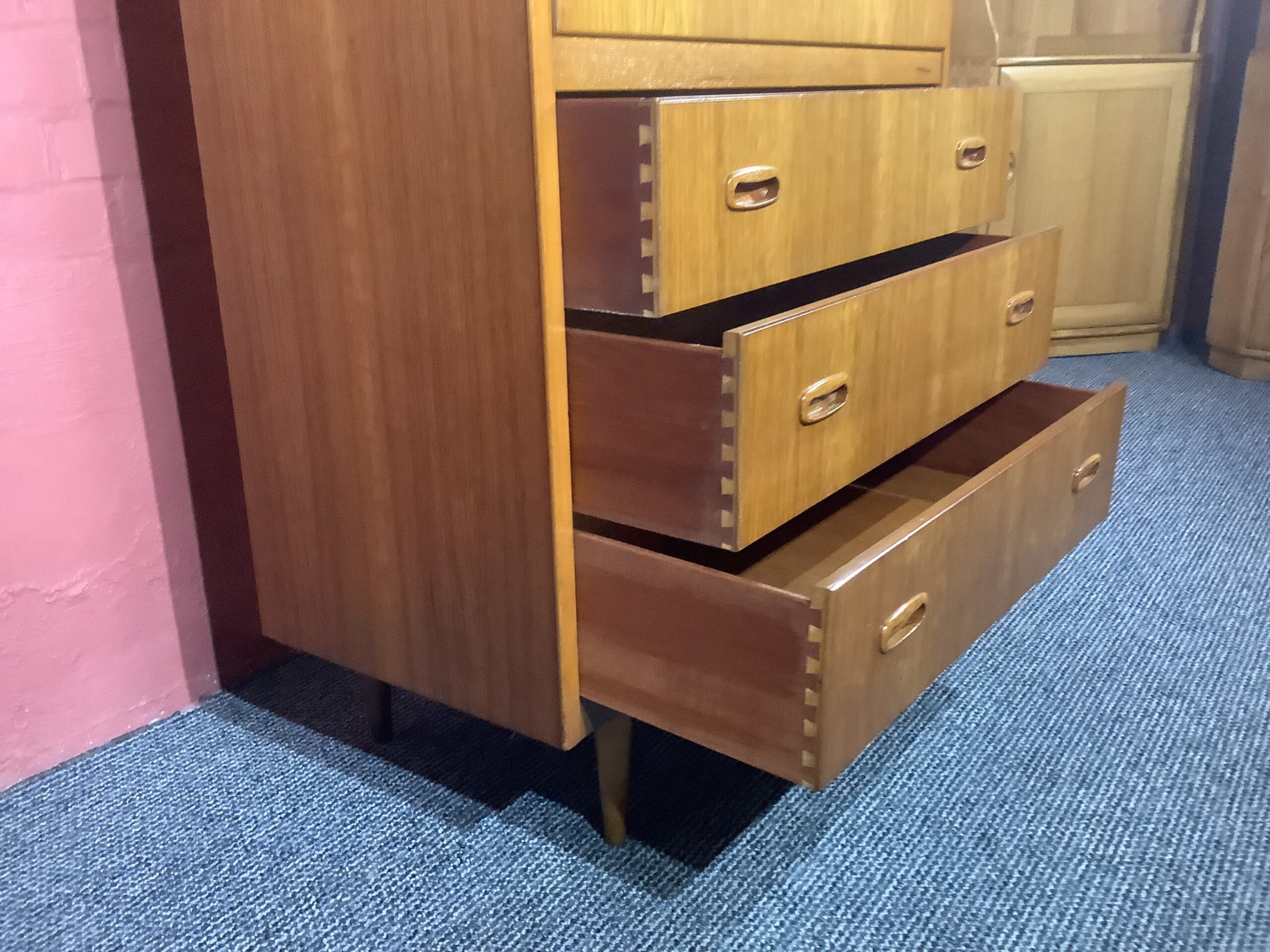Lebus Mid Century Chest Of Six Drawers In Teak