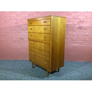 Lebus Mid Century Chest Of Six Drawers In Teak