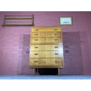 Lebus Mid Century Chest Of Six Drawers In Teak