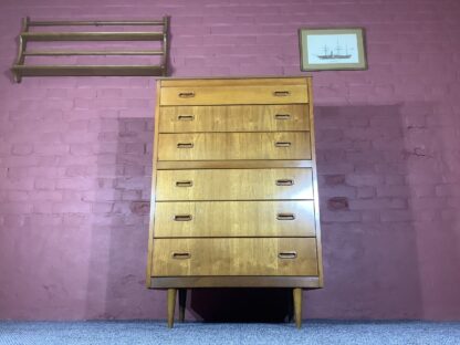 Lebus Mid Century Chest Of Six Drawers In Teak - Image 15